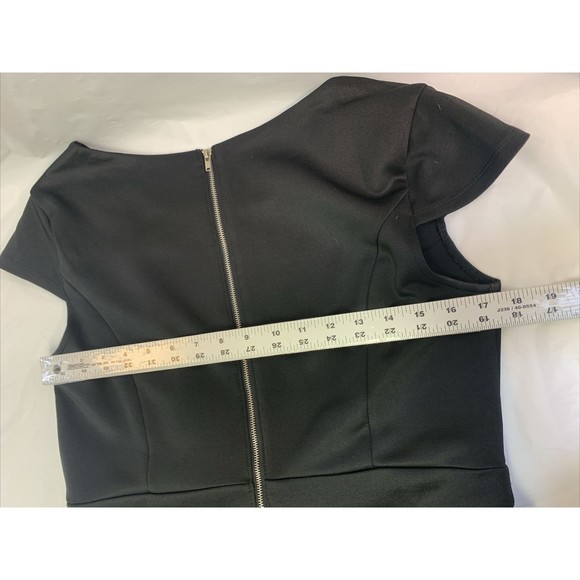 Sami & Jo Black Beaded Evening Dress Mid Length With OverSkirt, Women's SIze L - Picture 8 of 13